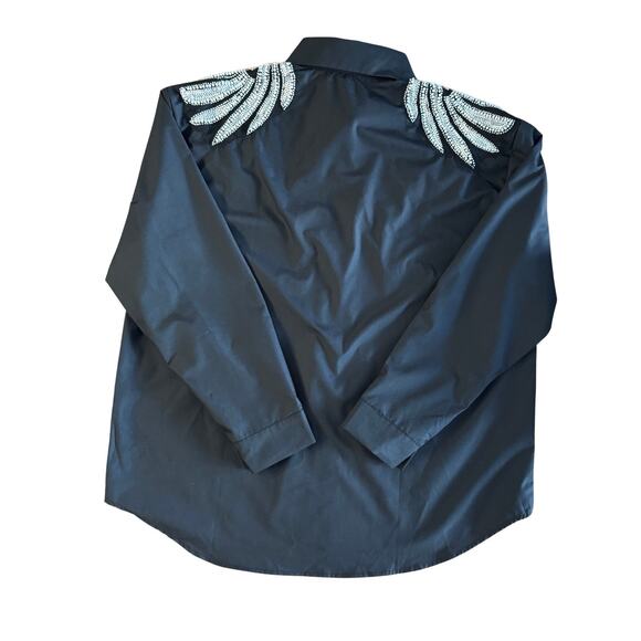 SHEIN BAE Long Sleeve Shirt With Sequin Detail, Size 4 - Picture 5 of 8